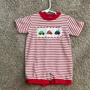 Striped Red and White Kids One Piece